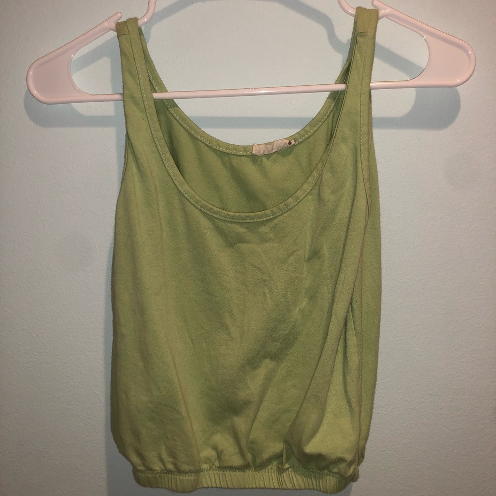 green tank top
